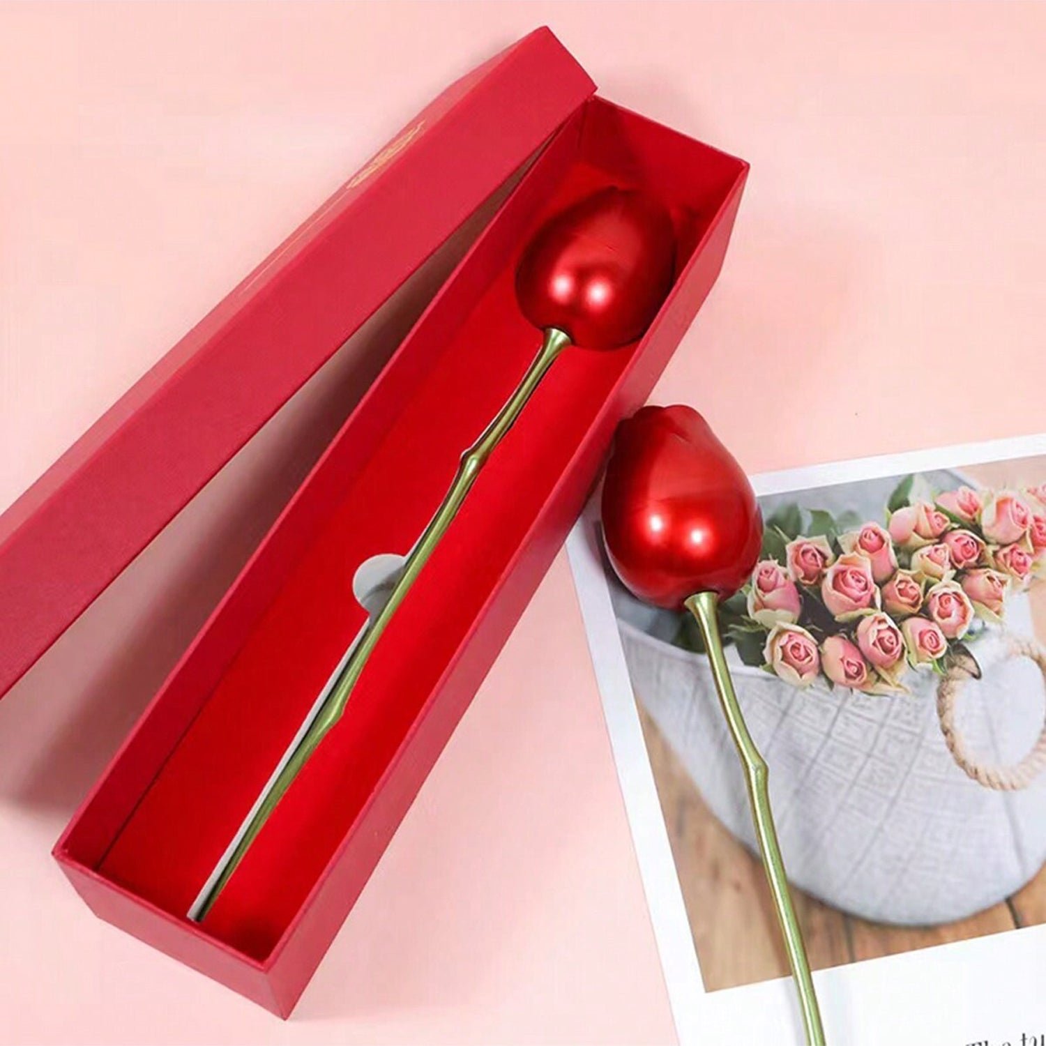 Red Rose Jewelry Box – Romantic Metal Gift | Glimmerly