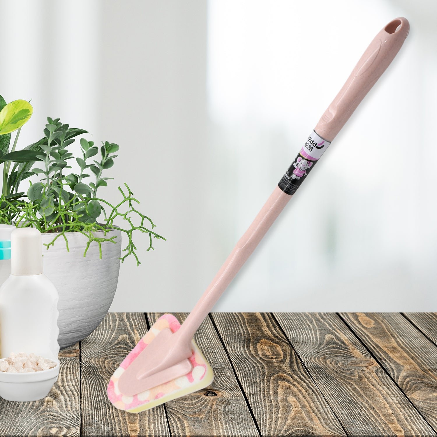 Triangular Cleaning Brush – Long Handle, Multi-Surface |