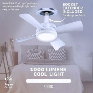 Ceiling Fan & LED Light – Space-Saving Cooling & Bright Illumination