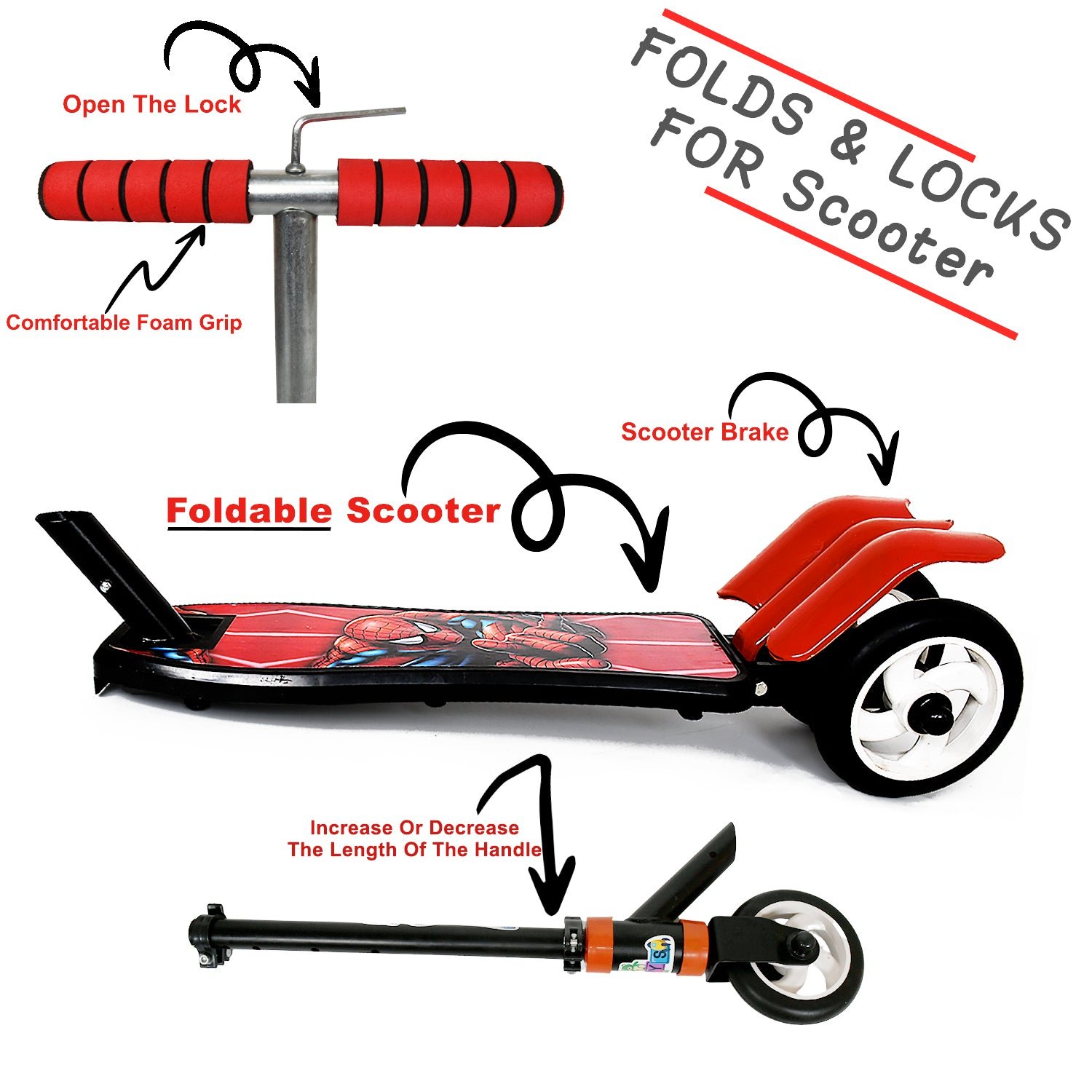 Kids Scooter – 3-Wheel, Adjustable Height & Foldable | Play & Move
