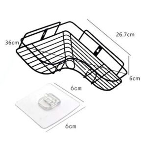 Corner Shelf Organiser – Stainless Steel Self-Adhesive | Bathora