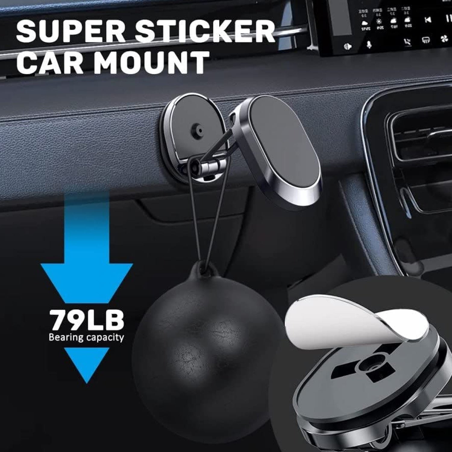 Magnetic Car Phone Holder – 360° Rotating Metal Mount |
