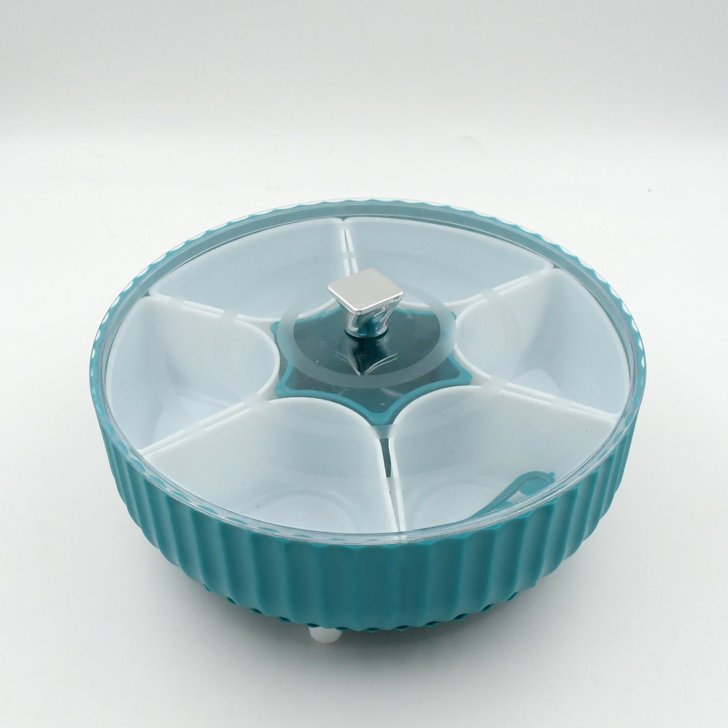 Revolving Dry Fruit Box – 7-Compartment Snack & Spice Organizer | Tidy Table
