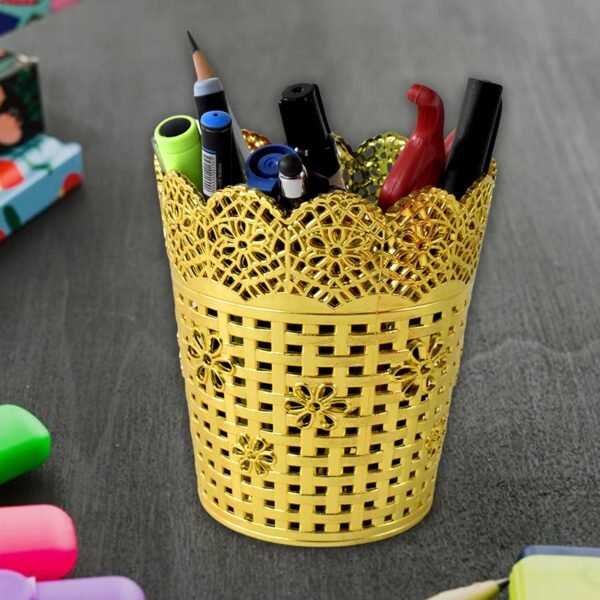 Makeup Brush Holder Metal Mesh Desk Organizer Stand for Vanity (1 Pc)