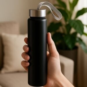 Portable Stainless Steel Water Bottle – 250ml Leakproof with Strap