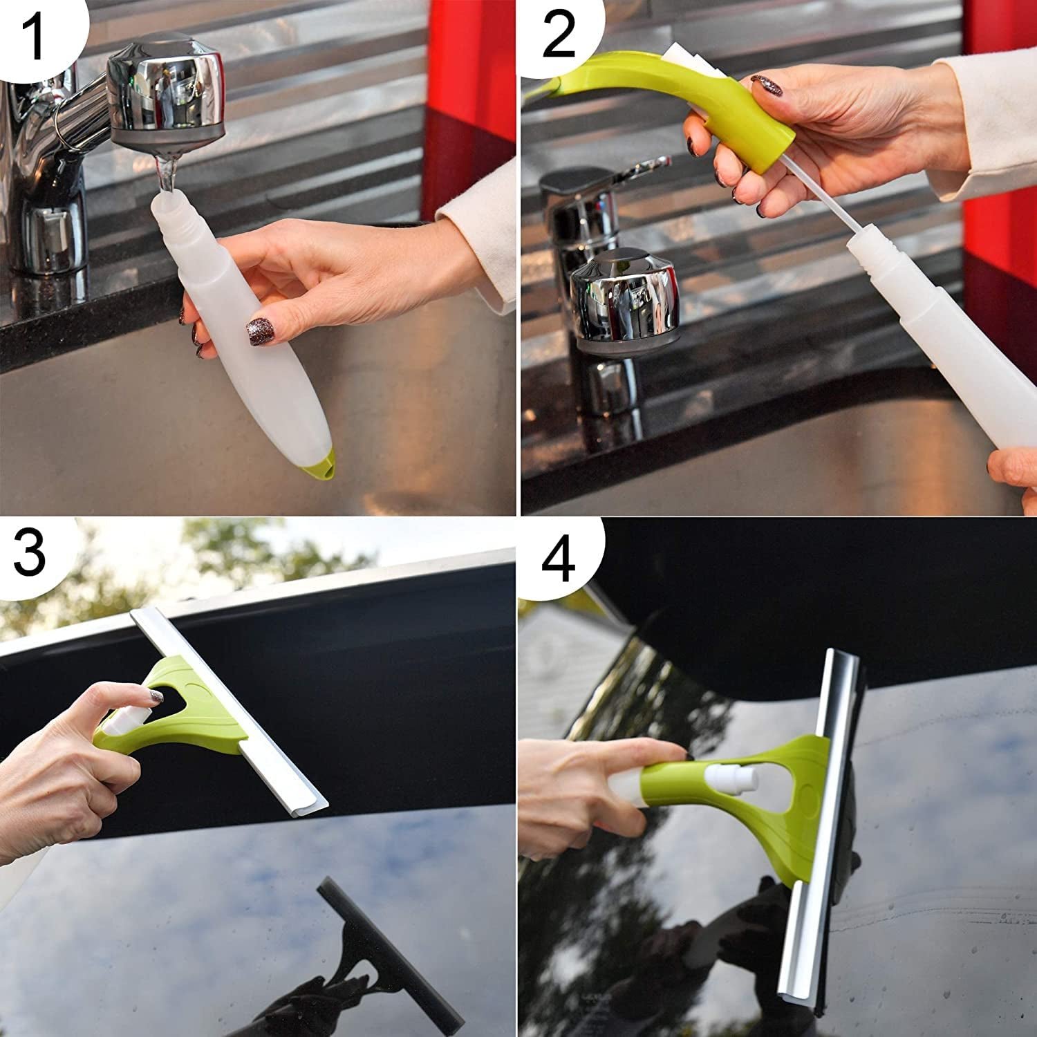 Window Cleaning Spray Brush – Streak-Free Glass & Car | Velvet Wipe
