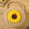Mini Round Crossbody Purse – Trendy sunflower design for casual wear