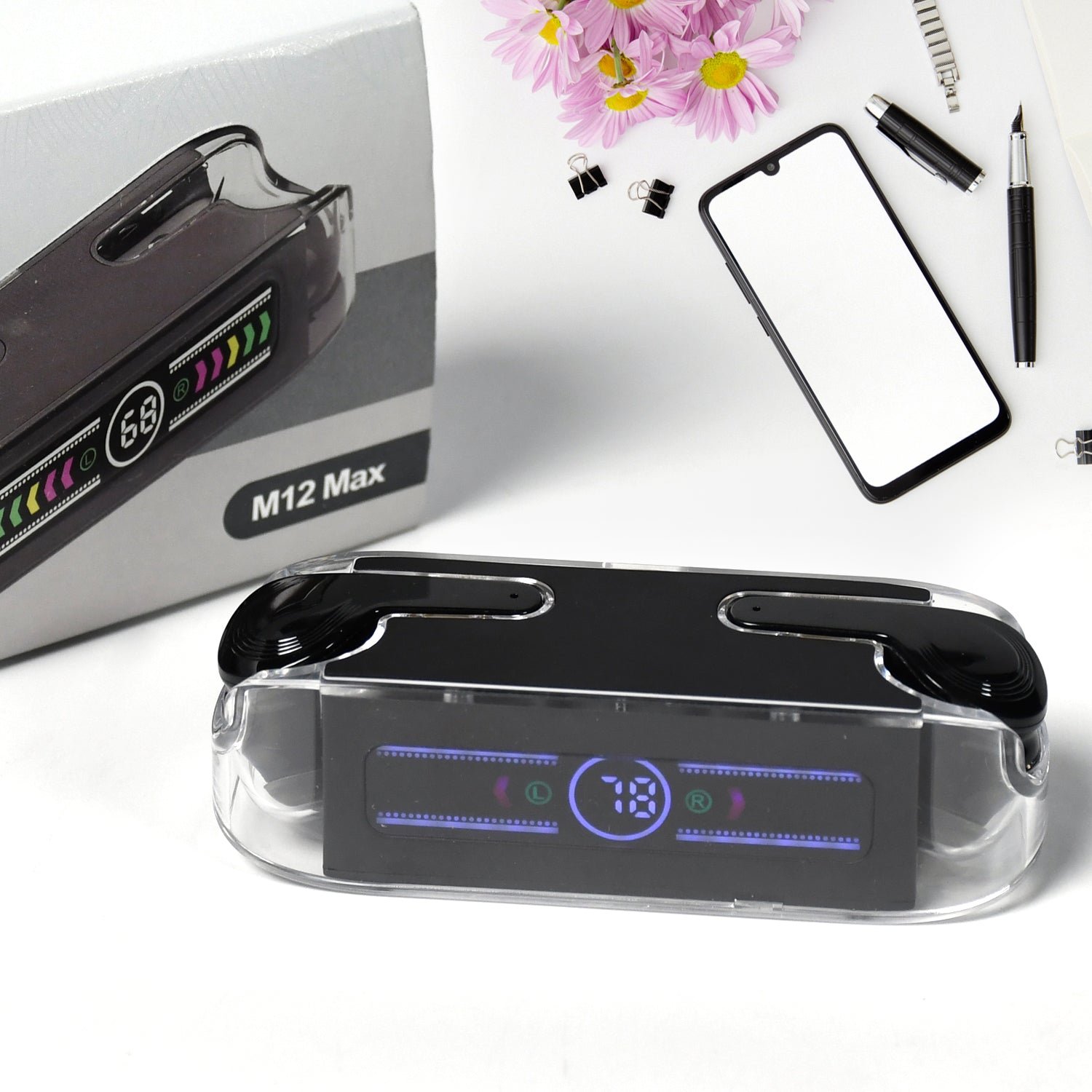 Wireless Earbuds M12 Max – Touch Control, 35H Playtime | Phonixio