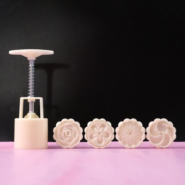 Spring Press Cookie Mold Set – 4 Floral Designs for Easy Baking