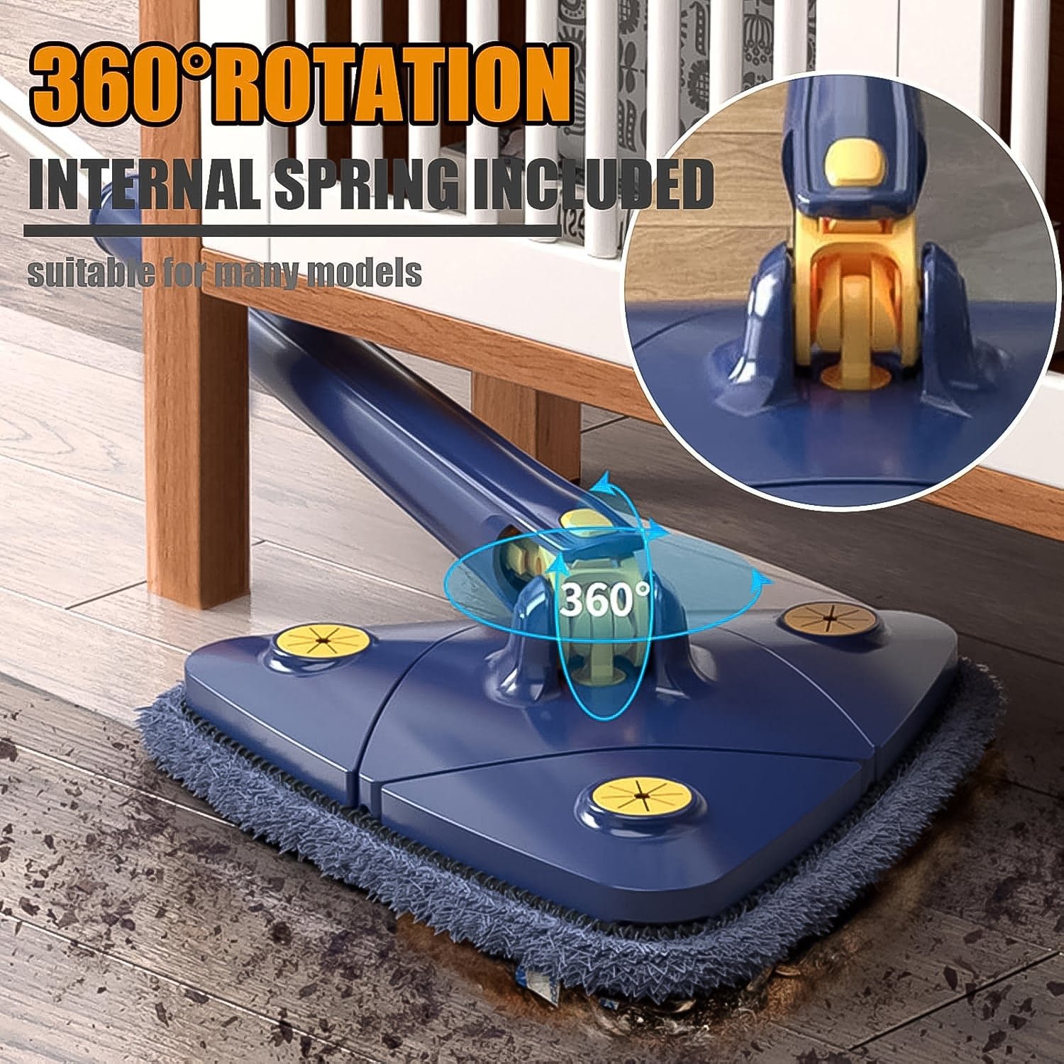 Triangle Mop – 360° Rotatable, Extendable Handle | Storenzo