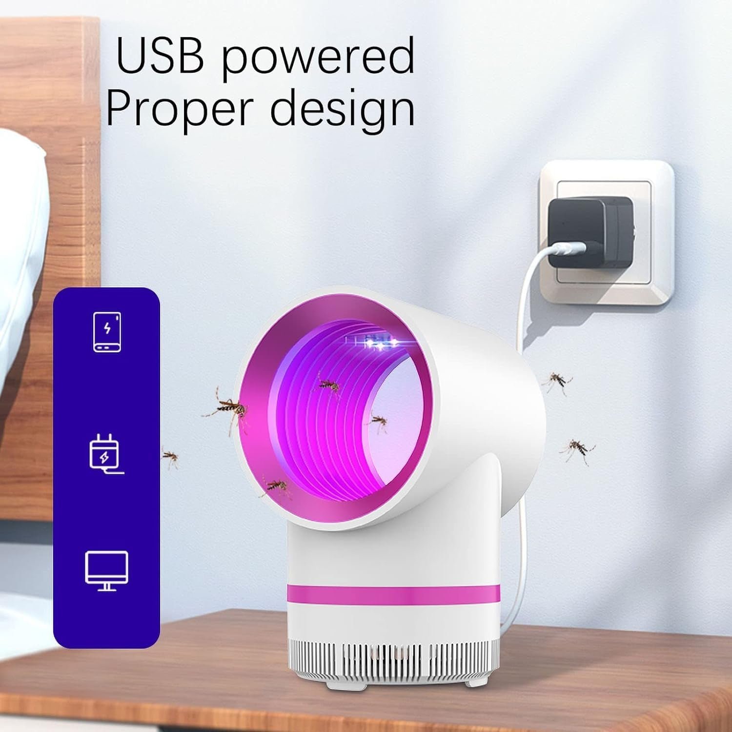 USB Electric Mosquito Killer Lamp – Silent, Baby-Safe Trap