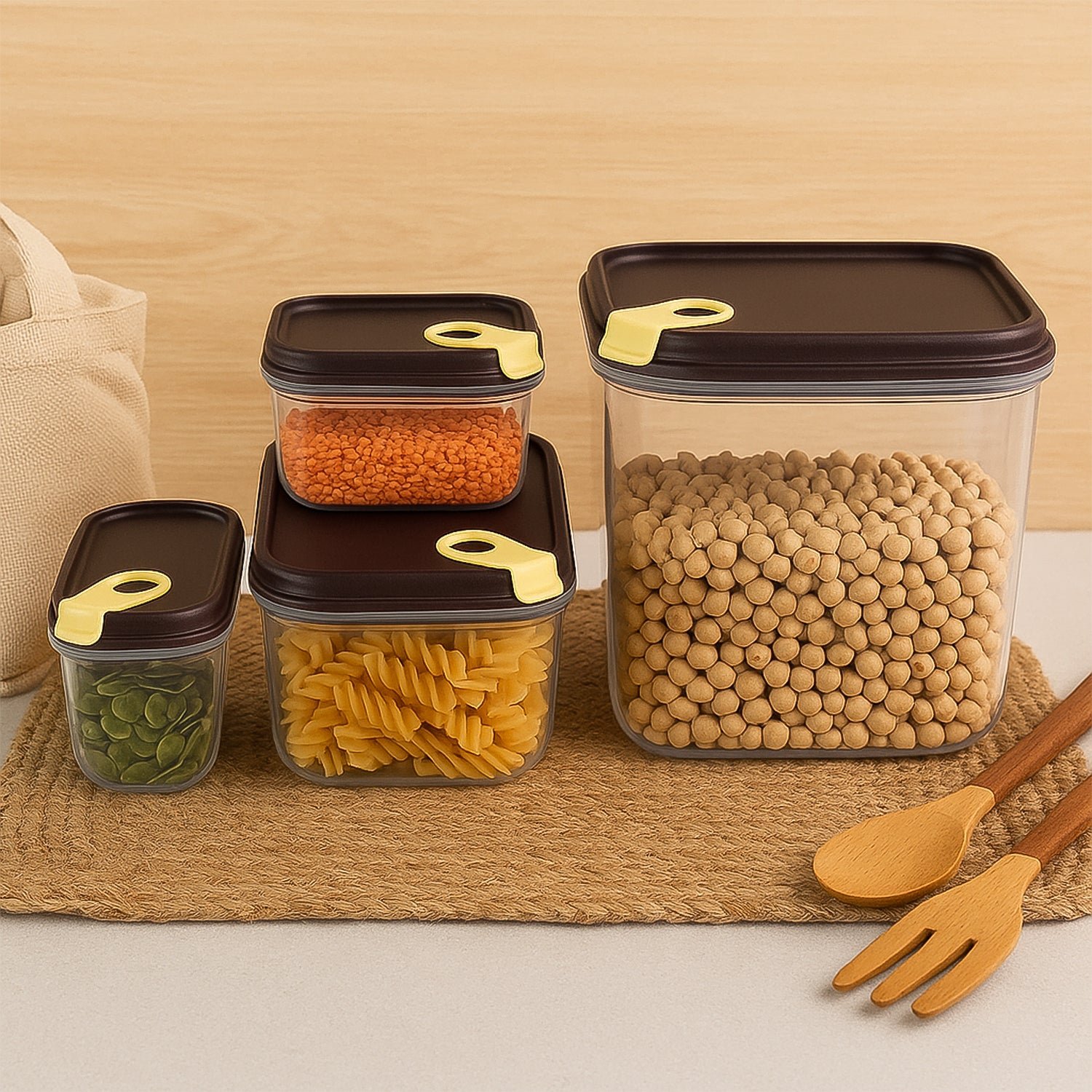 Airtight Food Storage Container Set – 4 Pc Vacuum Seal Jars
