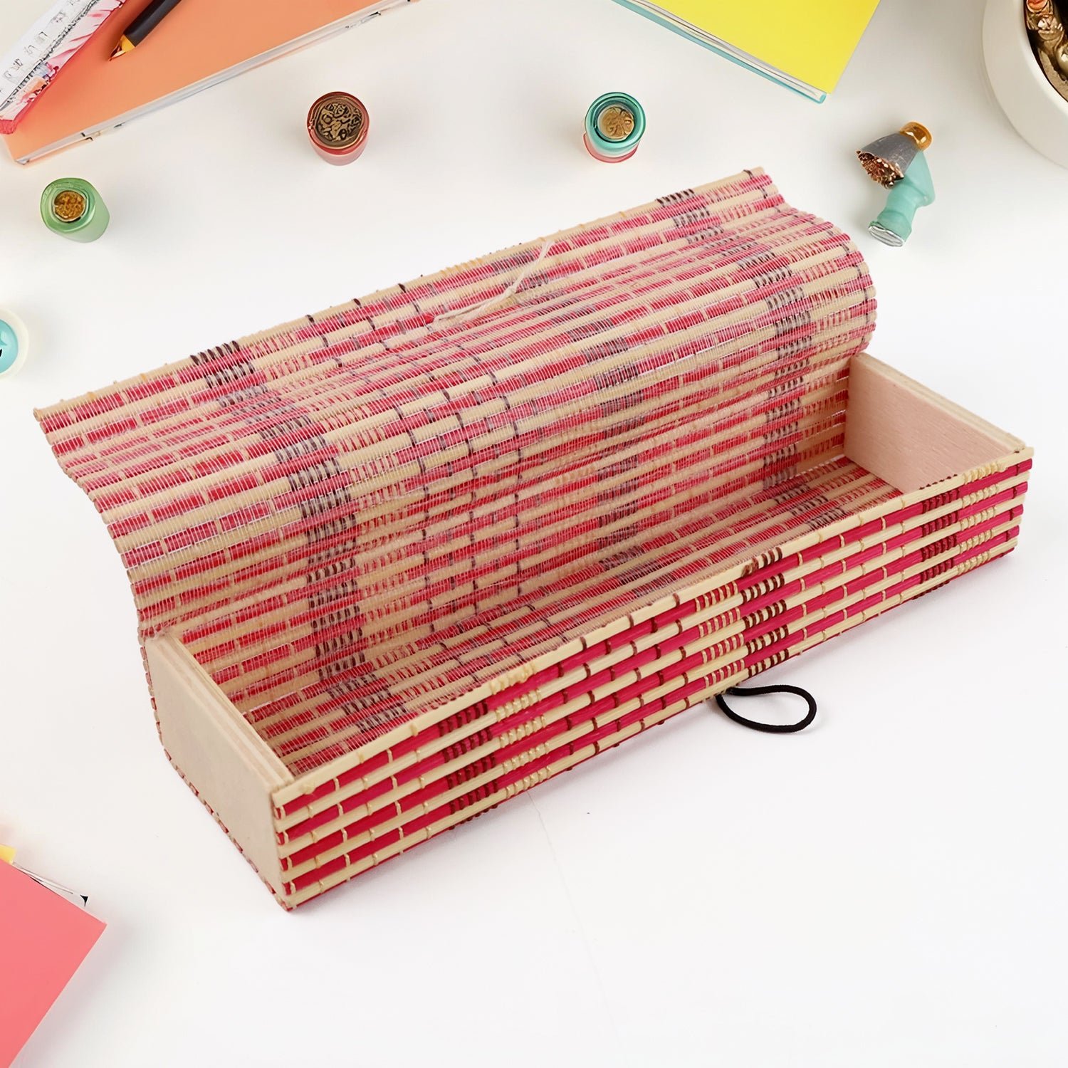 Bamboo Pen & Pencil Box – Eco-Friendly Handcrafted Organizer