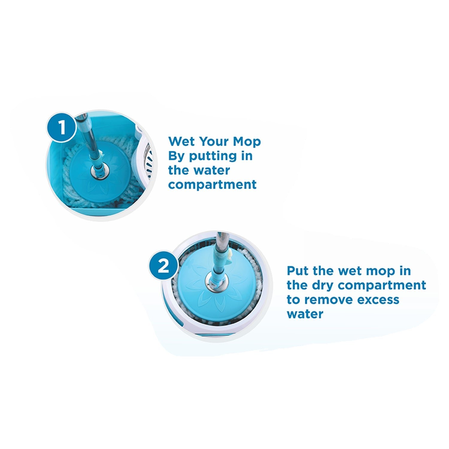 360 Spin Mop with Wheels – Microfiber, Auto-Fold Handle | Ganesh