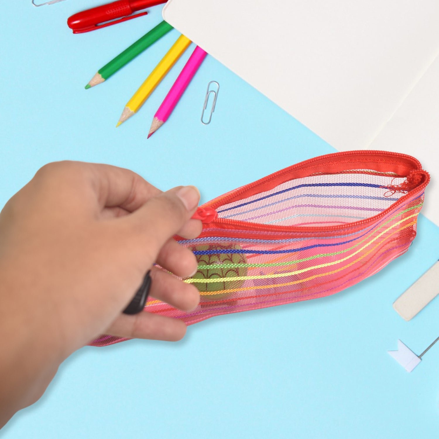 Transparent Mesh Pouch – Multi-Purpose Zipper Organizer | Indo Glow