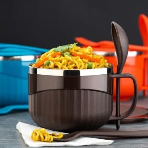 Insulated Lunch Bowl 650ml – Leak-Proof with Cutlery Set