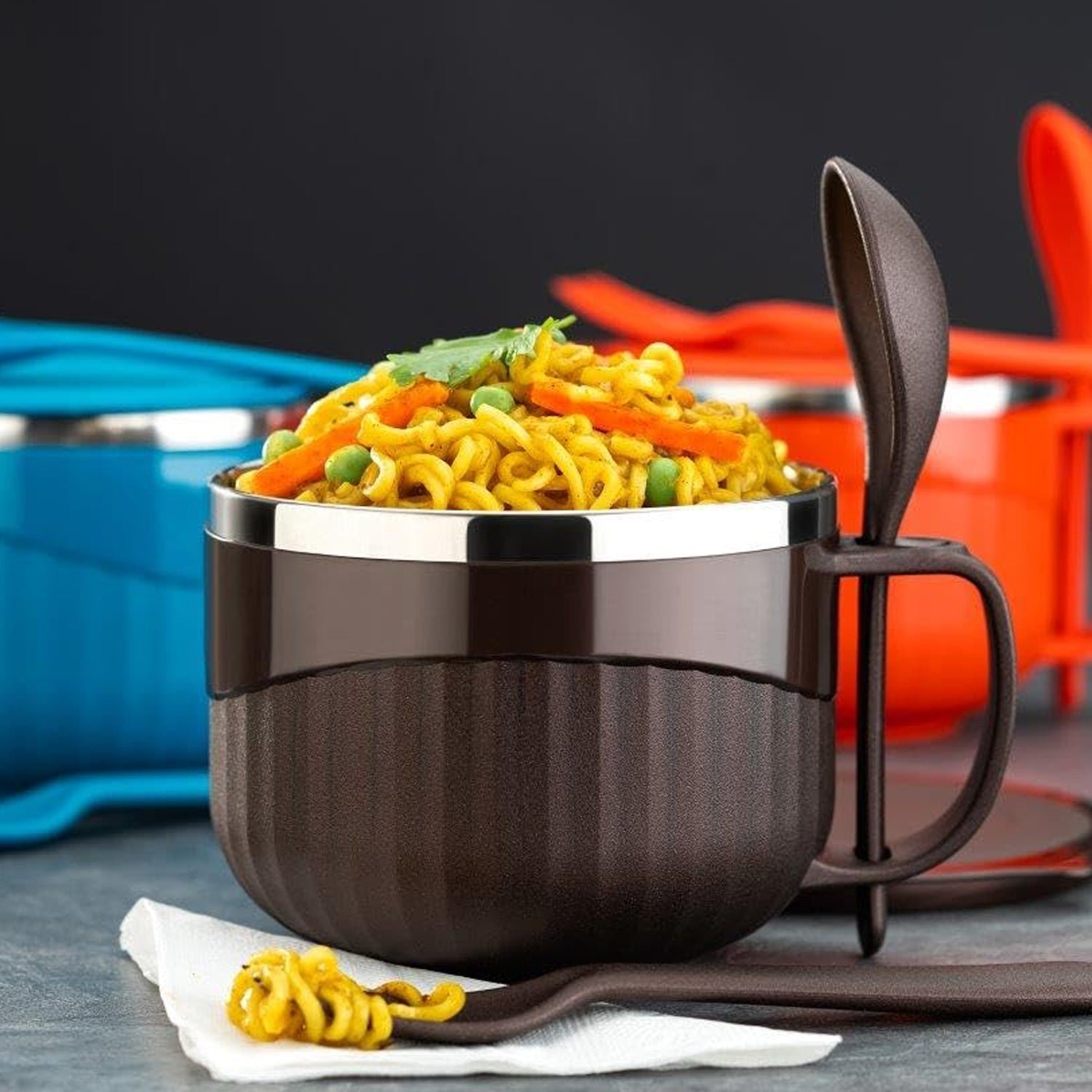 Insulated Lunch Bowl 650ml – Leak-Proof with Cutlery Set
