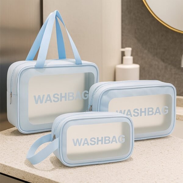 Waterproof Transparent Travel Toiletry Bag Set – 3 Sizes for Easy Organization