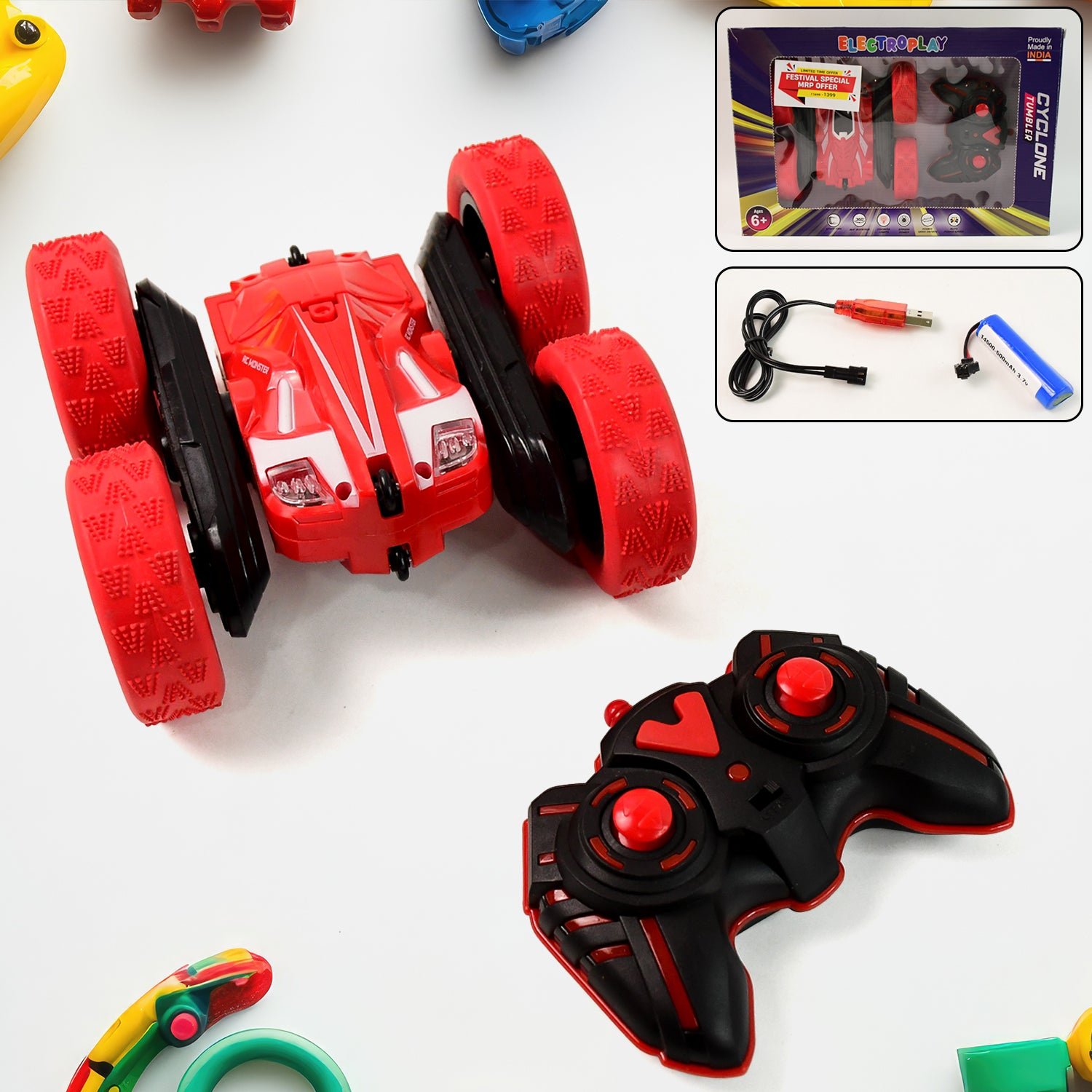 Remote Control Stunt Car – 360° Flips & All-Terrain Tires