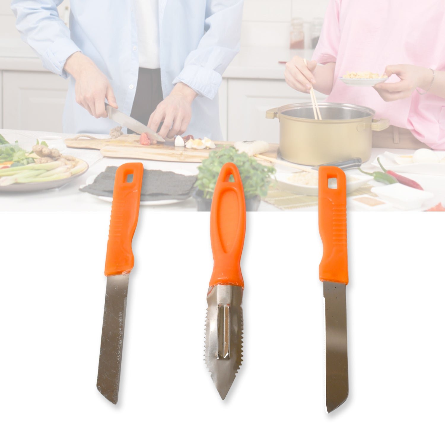 Stainless Steel Kitchen Knife Set – 3-in-1 Multipurpose | Quickslice
