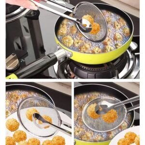 Frying Filter Spoon – 2-in-1 Stainless Steel with Clip | Quickslice