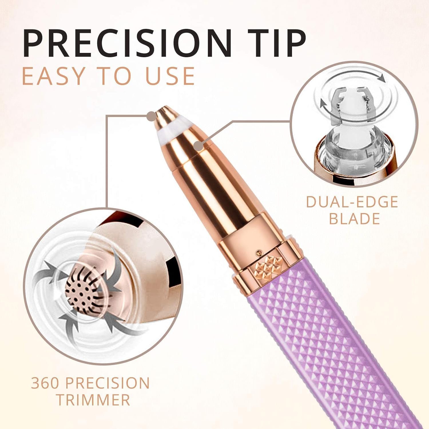 2-in-1 Eyebrow Razor – Rechargeable, Painless Hair Shaver with LED Light