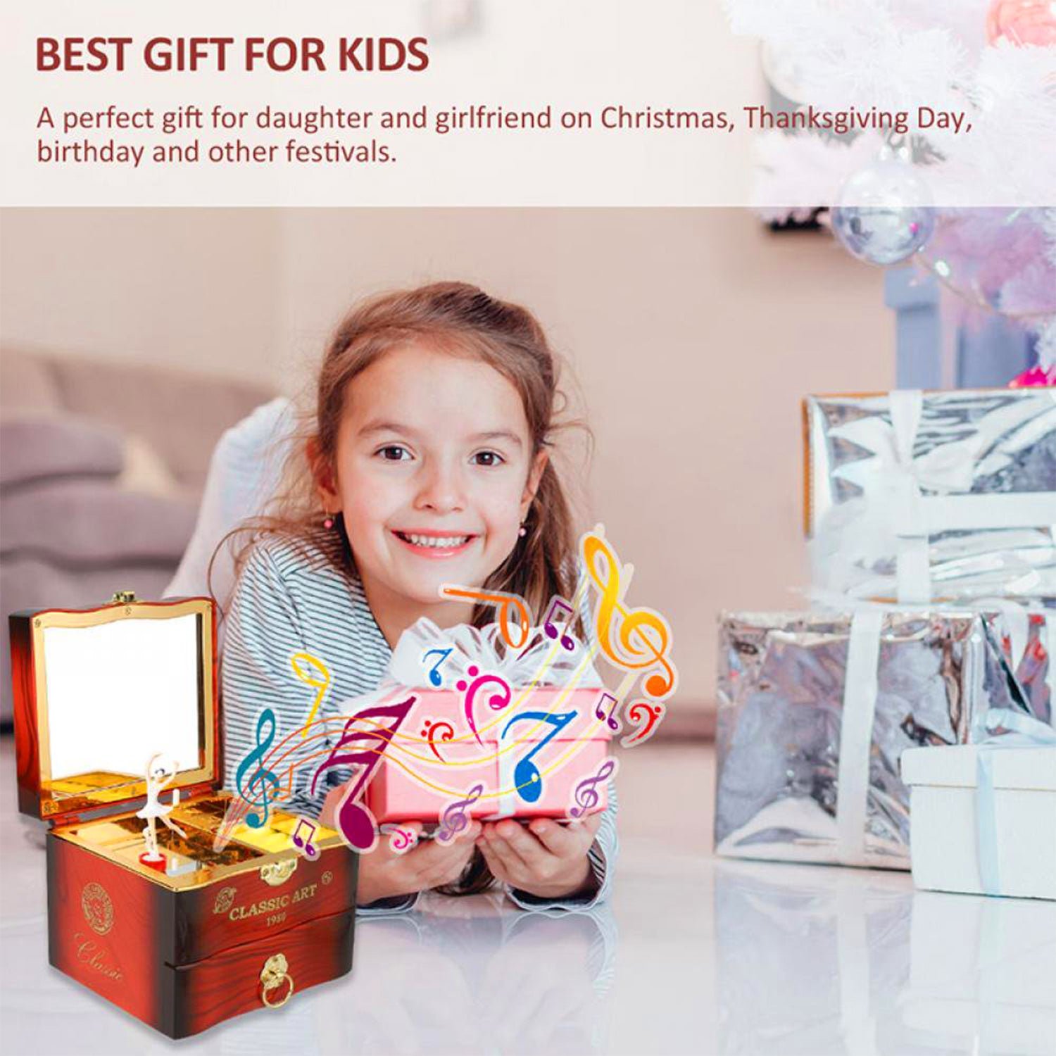 Ballerina Music Box – Hand Crank Piano & Storage |
