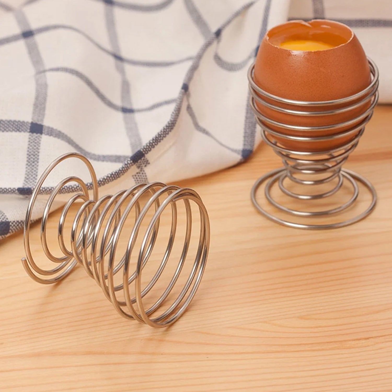 Stainless Steel Egg Cup Holder – Durable Spiral Spring Design