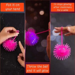 LED Spiky Puffer Ball – Soft Light-Up Stress Relief Toy