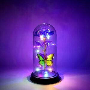 Glass Dome Rose Romantic Gift Set – Elegant LED Décor