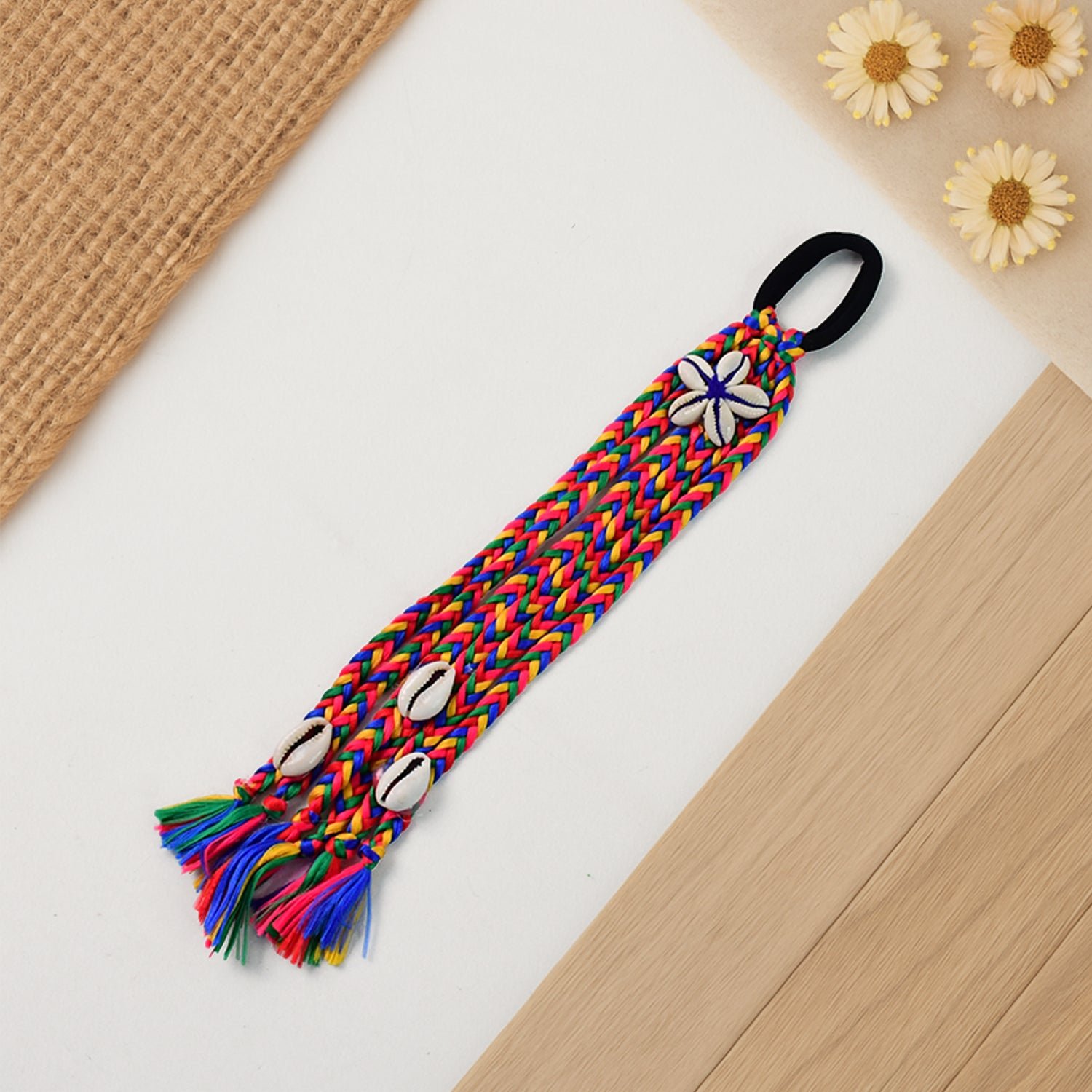 Multicolor Braided Hair Accessory – Traditional Stylish Kodi String Bow