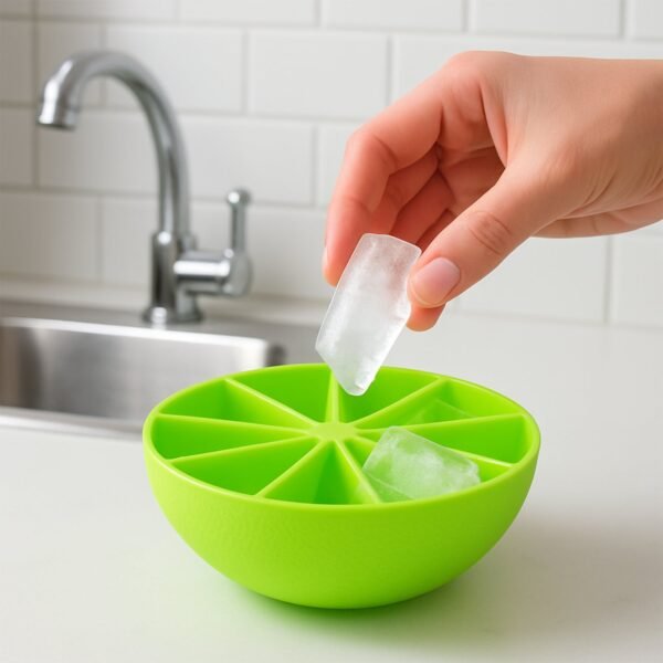 Lemon Shape Silicone Ice Cube Tray – 8-Slot Flexible Mold