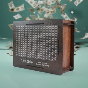 Wooden Piggy Bank Money Box – Motivational Savings Box for Kids