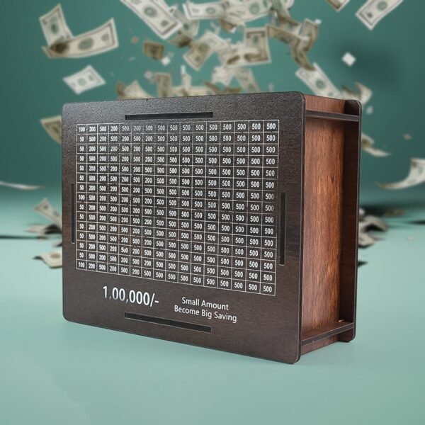 Wooden Piggy Bank Money Box – Motivational Savings Box for Kids