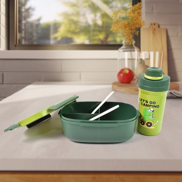 Leak-Proof Lunch Box Set – 3 Compartment with Bottle | Lunchie Bunchie