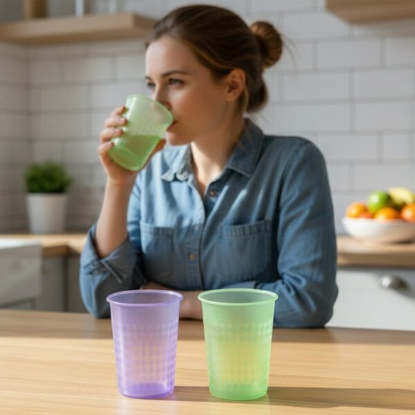 Plastic Drinking Glass 200 ML – Durable & Lightweight Mix Colors