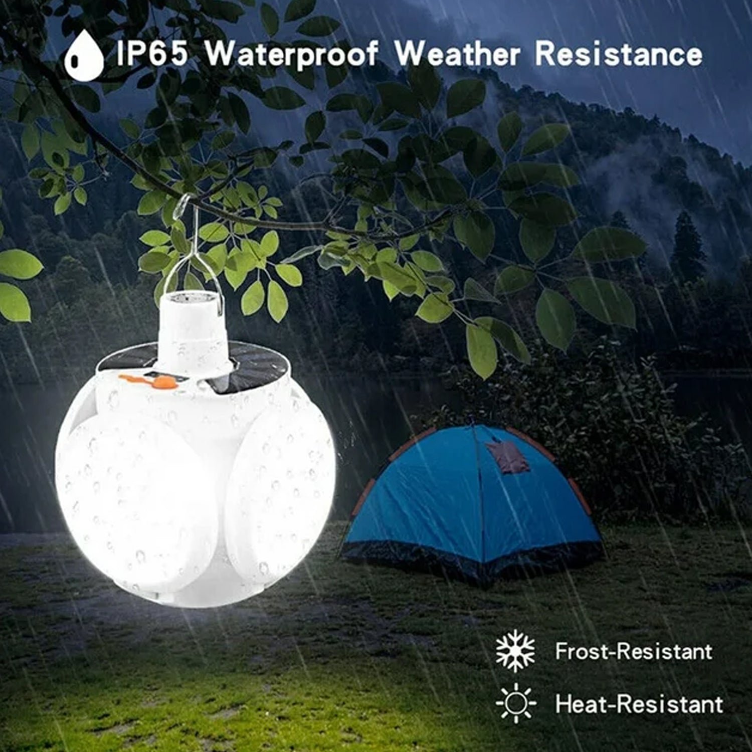 Solar Camping Light – USB Rechargeable Emergency LED