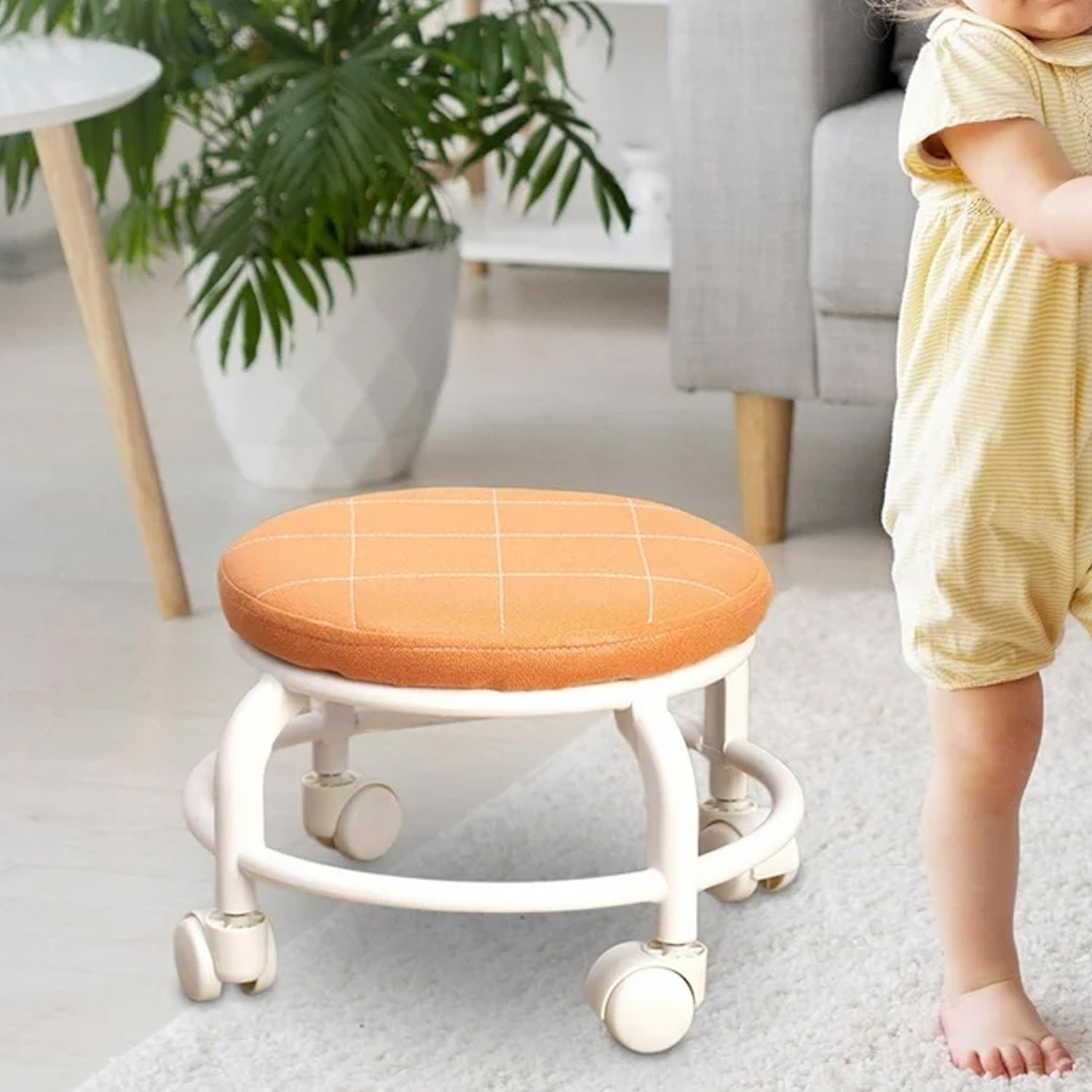 Low Height Rolling Stool – Multifunctional Plastic Seat | Storenzo