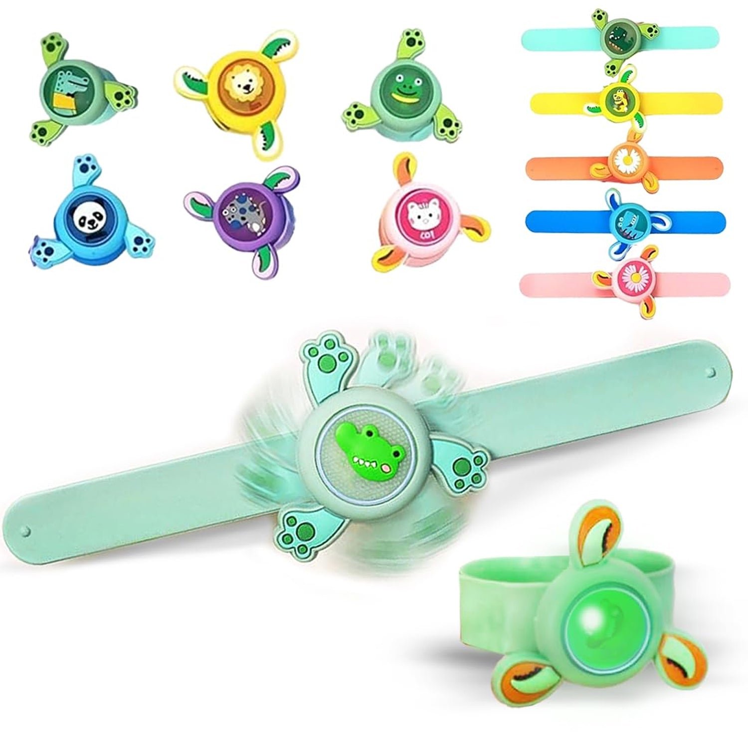 Kids LED Slap Bracelet – Spinning Light-Up Cartoon | Little Fashionistas