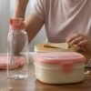 Plastic Lunch Box Set – Secure Lock Lid & Dual Compartments