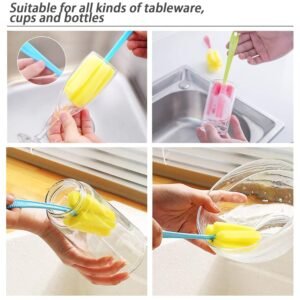 Sponge Cup Washing Brush – 20cm Kitchen Cleaning Tool | Velvet Wipe