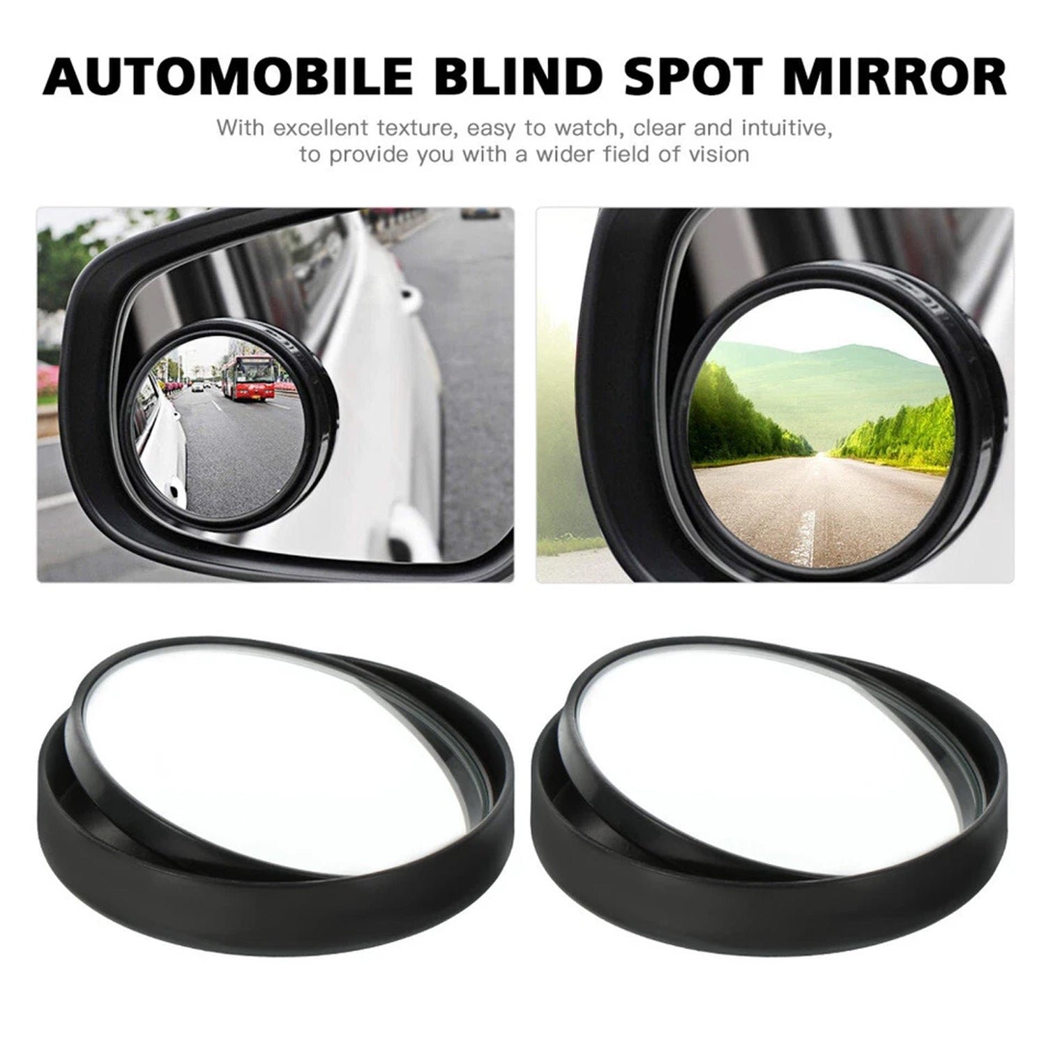 Car Blind Spot Mirrors – Wide Angle Convex Safety Set