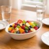 Marin Oval Serving Bowl – Deep, Elegant White Plastic Bowl