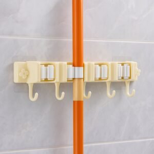 Broom & Mop Holder – Self-Adhesive Wall-Mount Organizer