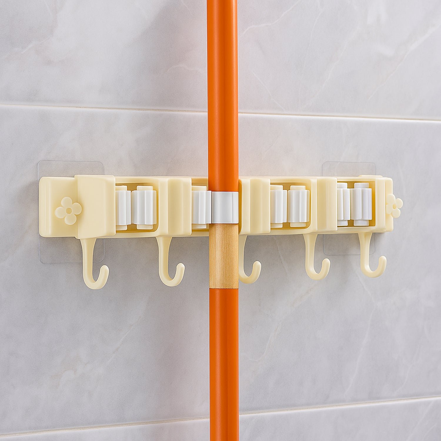 Broom & Mop Holder – Self-Adhesive Wall-Mount Organizer