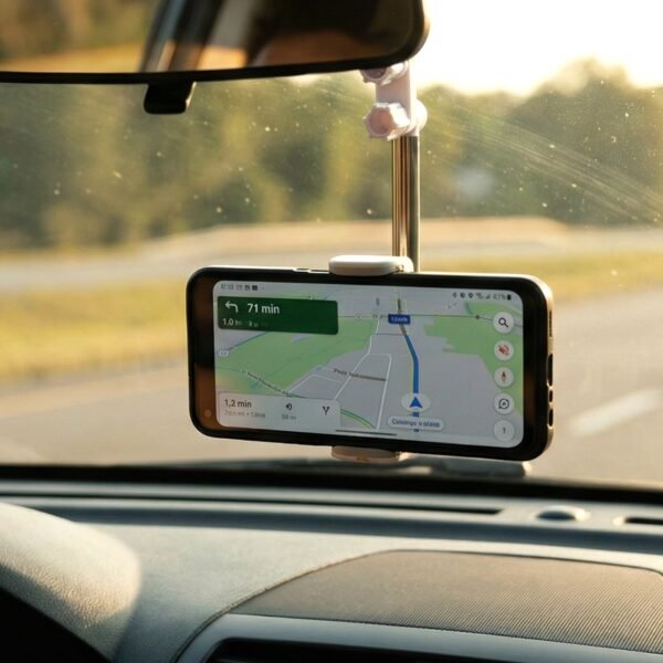 Car Phone Holder – Adjustable 360° Rotating Rearview Mirror Mount