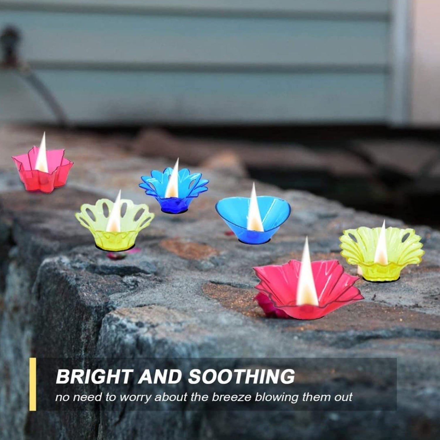 Reflection Diya Set – Colourful Plastic Diyas (12 Pcs) | Indo Glow