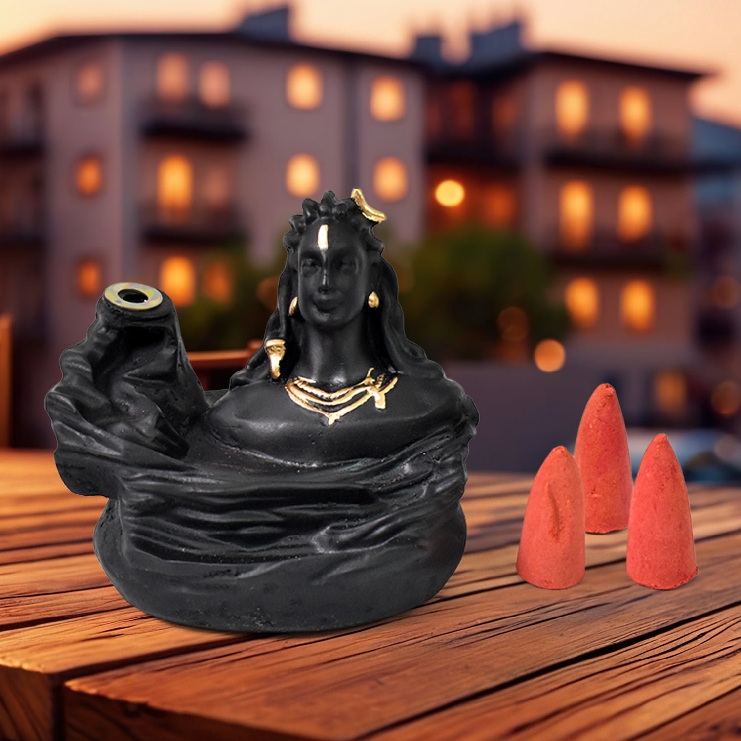 Adiyogi Shiva Backflow Incense Holder – Serene Smoke Fountain | Fixorix