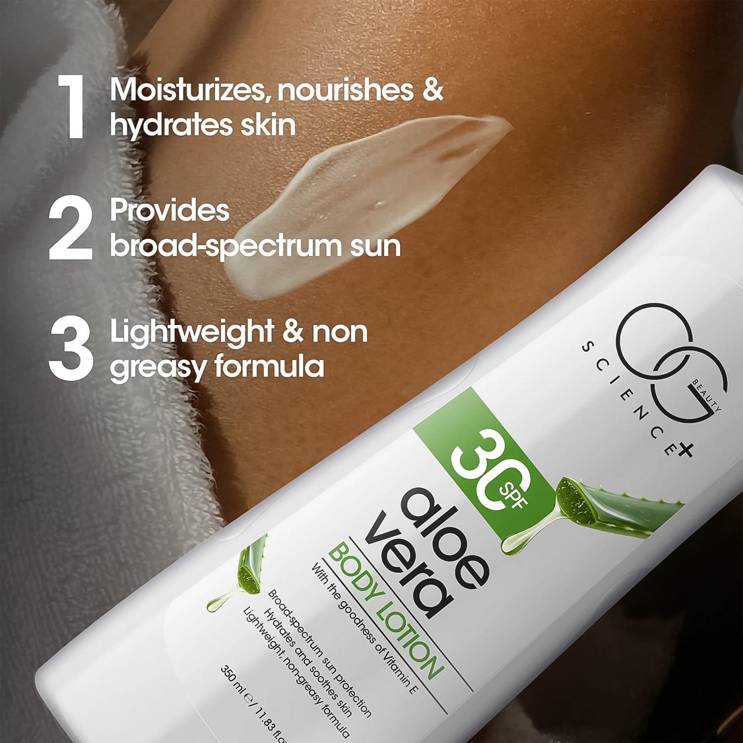 Aloe Vera Body Lotion with SPF 30 – Hydrating & Sun Protecting 350ML