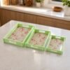 Serving Tray Set – Elegant Floral Design with Side Handles